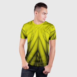 Мужская футболка 3D Slim Желтый и черный - коллекция Лучи - Хуф и Ся - фото 2