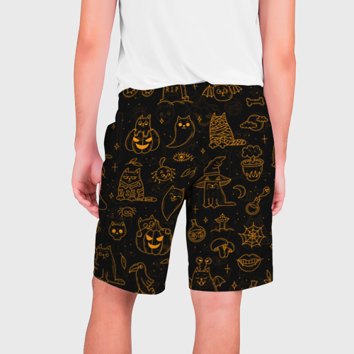 Мужские шорты 3D Хеллоуин паттерн котики halloween kitty, цвет 3D печать - фото 2