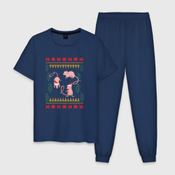 Мужская пижама хлопок Рождественский свитер Лабораторные мыши