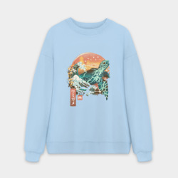 Мужской свитшот oversize без начеса хлопок Черепаха Япония