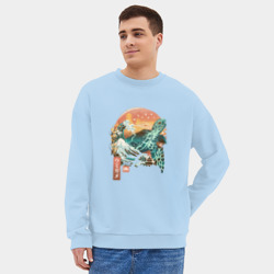 Мужской свитшот oversize без начеса хлопок Черепаха Япония - фото 2