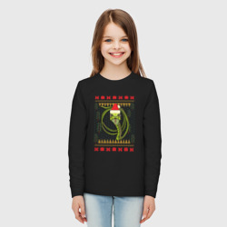 Детский лонгслив хлопок Рождественский свитер Скептическая змея - фото 2