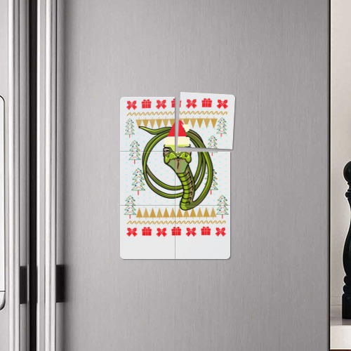 Магнитный плакат 2Х3 Рождественский свитер Скептическая змея - фото 4