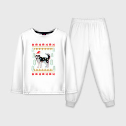 Детская пижама с лонгсливом хлопок Рождественский свитер Хаски