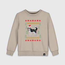 Детский свитшот хлопок Рождественский свитер Хаски