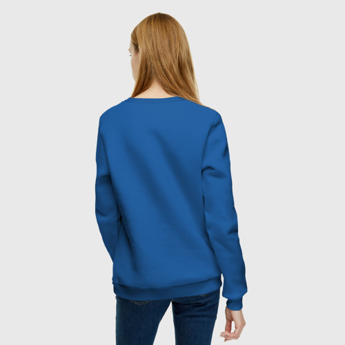 Женский свитшот хлопок Рождественский свитер Хаски, цвет синий - фото 4