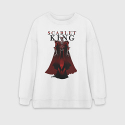Женский свитшот oversize без начеса хлопок Алый Король
