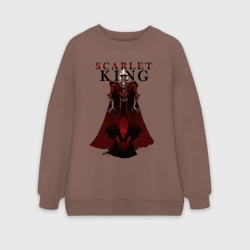 Женский свитшот oversize без начеса хлопок Алый Король