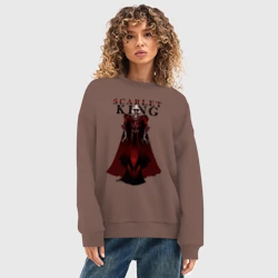 Женский свитшот oversize без начеса хлопок Алый Король - фото 2