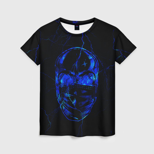 Женская футболка 3D C-19 череп в маске, цвет 3D печать
