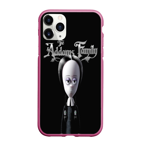 Чехол для iPhone 11 Pro Max матовый Addams Family Wednesday cartoon, цвет малиновый