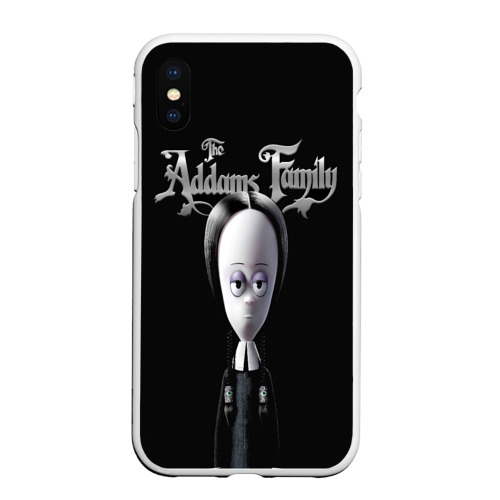 Чехол для iPhone XS Max матовый Addams Family Wednesday cartoon, цвет белый