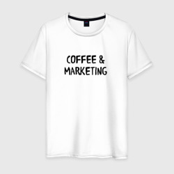 Кофе и маркетинг – Футболка из хлопка с принтом купить со скидкой в -20%