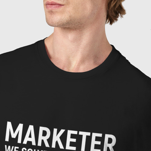 Мужская футболка хлопок Маркетолог решает проблемы, цвет черный - фото 6