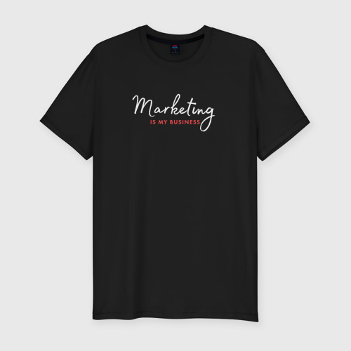 Мужская футболка хлопок Slim Marketing is my business, цвет черный