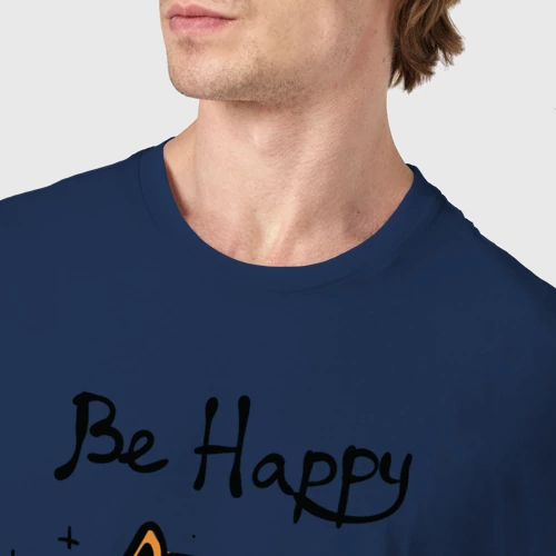 Мужская футболка хлопок с принтом Кот велосипедист, фото #4