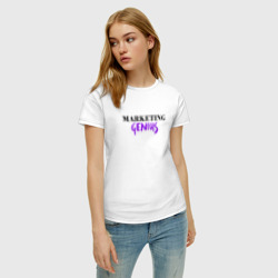 Женская футболка хлопок Гений маркетинга - фото 2