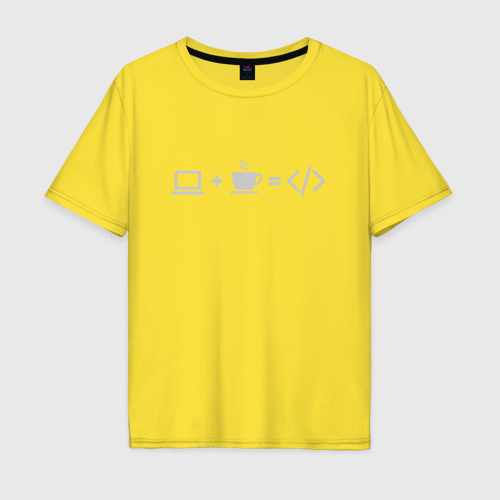 Мужская футболка хлопок Oversize Уравнение, цвет желтый