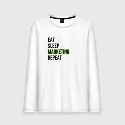 Мужской лонгслив хлопок Eat Sleep Marketing Repeat