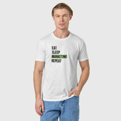 Мужская футболка хлопок Eat Sleep Marketing Repeat - фото 2