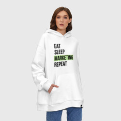 Худи SuperOversize хлопок Eat Sleep Marketing Repeat - фото 2