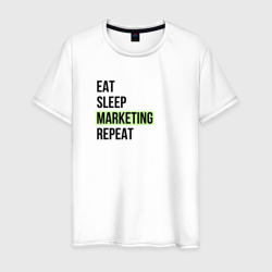 Мужская футболка хлопок Eat Sleep Marketing Repeat