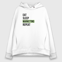 Женское худи Oversize хлопок Eat Sleep Marketing Repeat