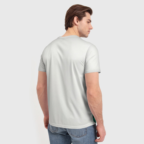 Мужская футболка 3D с принтом Ариана в зелёном, вид сзади #2