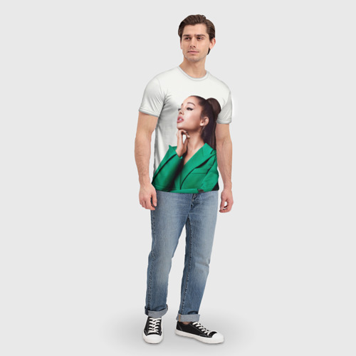 Мужская футболка 3D с принтом Ариана в зелёном, вид сбоку #3