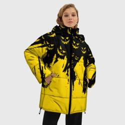 Женская зимняя куртка Oversize Тыквенные смайлы - фото 2