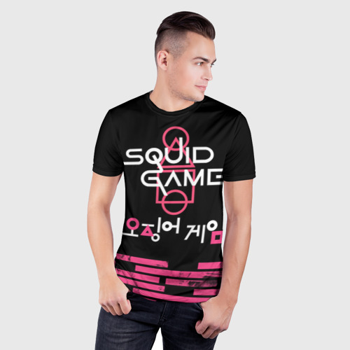 Мужская футболка 3D Slim Squid game [all logo], цвет 3D печать - фото 3