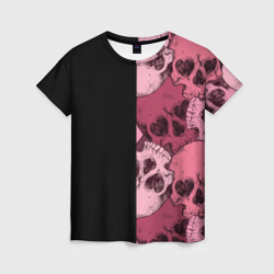 Женская футболка 3D Dark and Skull