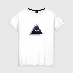 Женская футболка хлопок Космос в треугольнике