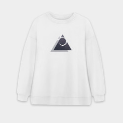Женский свитшот oversize без начеса хлопок Космос в треугольнике