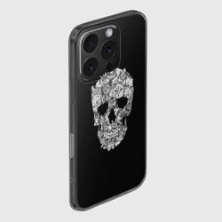 Чехол для iPhone 16 Pro силиконовый с защитой камеры Череп из котов - фото 2
