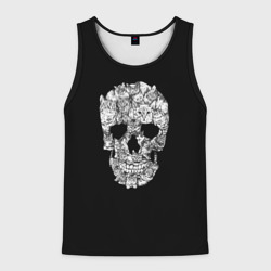 Мужская майка 3D Череп из котов