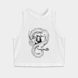 Женская укороченная майка-топ хлопок Бог Каонаси и Хаку Унесённые призраками