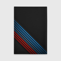Обложка с принтом BMW stripe для любого человека, вид сзади №1. Цвет основы: черный
