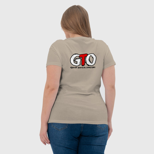 Женская футболка хлопок GТO, цвет миндальный - фото 7