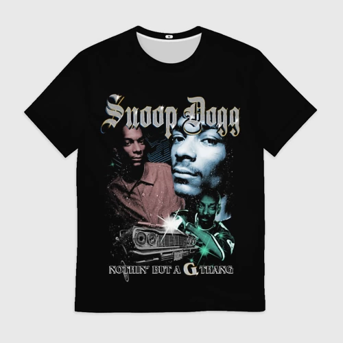 Мужская футболка 3D с принтом Snoop Doggy Dogg, вид спереди #2