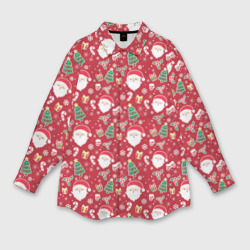 Мужская рубашка oversize 3D Дед Мороз новый год