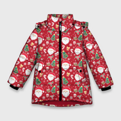 Зимняя куртка для девочек 3D Дед Мороз новый год