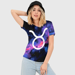 Женская футболка 3D Slim Телец Taurus, Знак зодиака - фото 2