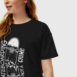 Женская футболка хлопок Oversize Сломаный скейт - фото 2
