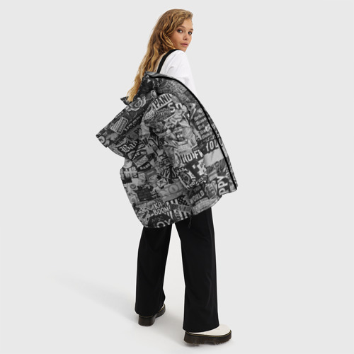 Женская зимняя куртка Oversize Набор Стикеров, цвет черный - фото 5