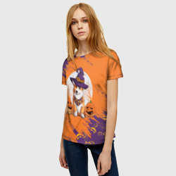 Женская футболка 3D Корги на хэллоуине - фото 2