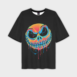 Мужская футболка oversize 3D Jack Skellington. Paints