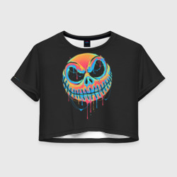 Женская футболка Crop-top 3D Jack Skellington. Paints