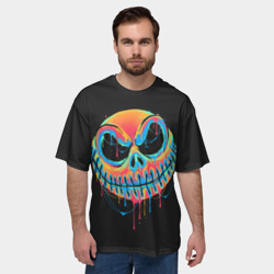 Мужская футболка oversize 3D Jack Skellington. Paints - фото 2