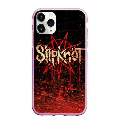 Чехол для iPhone 11 Pro Max матовый Слипкнот Гранж Slipknot Grunge, цвет розовый